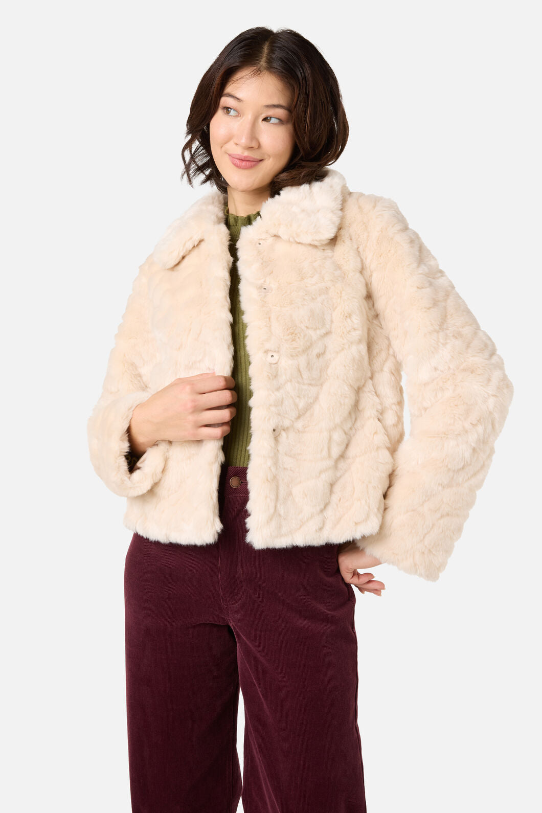 Princess Highway - Penelope Faux Fur Jacket - cream