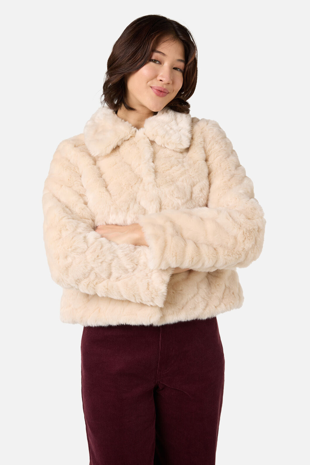 Princess Highway - Penelope Faux Fur Jacket - cream