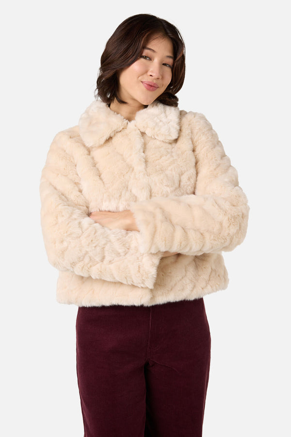 Princess Highway - Penelope Faux Fur Jacket - cream