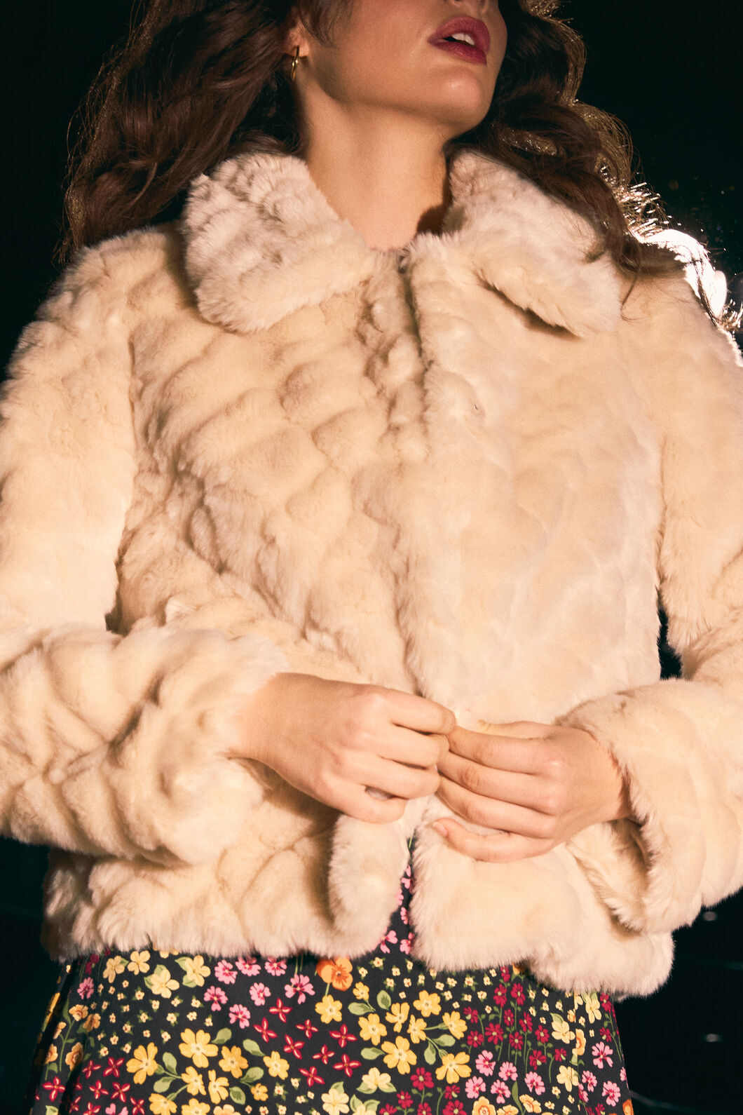 Princess Highway - Penelope Faux Fur Jacket - cream