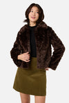 Princess Highway - Penelope Faux Fur Jacket - chocolate