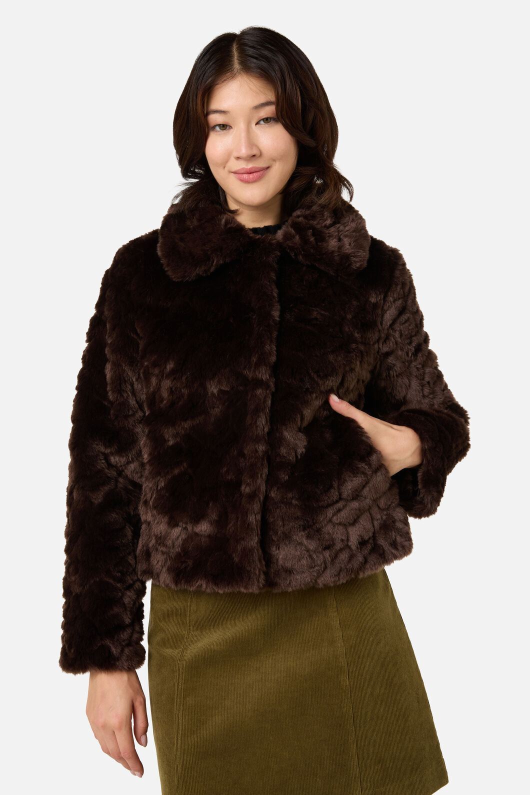 Princess Highway - Penelope Faux Fur Jacket - chocolate
