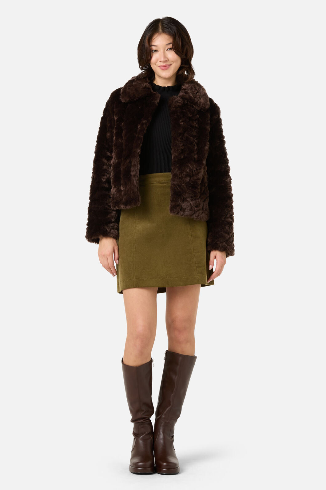 Princess Highway - Penelope Faux Fur Jacket - chocolate