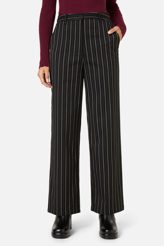 Princess Highway - Celeste Pinstripe Pant - black