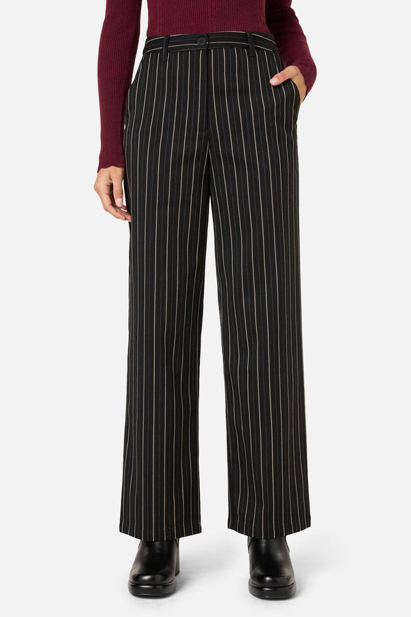 Princess Highway - Celeste Pinstripe Pant - black