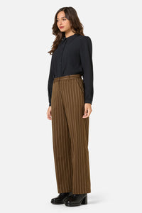 Princess Highway - Celeste Pinstripe Pant - bronze-brown