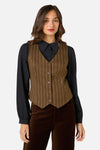 Princess Highway - Celeste Pinstripe Vest - bronze-brown