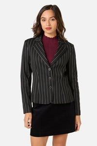 Princess Highway - Celeste Pinstripe Blazer - black