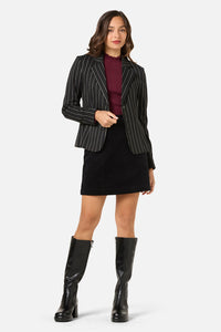Princess Highway - Celeste Pinstripe Blazer - black