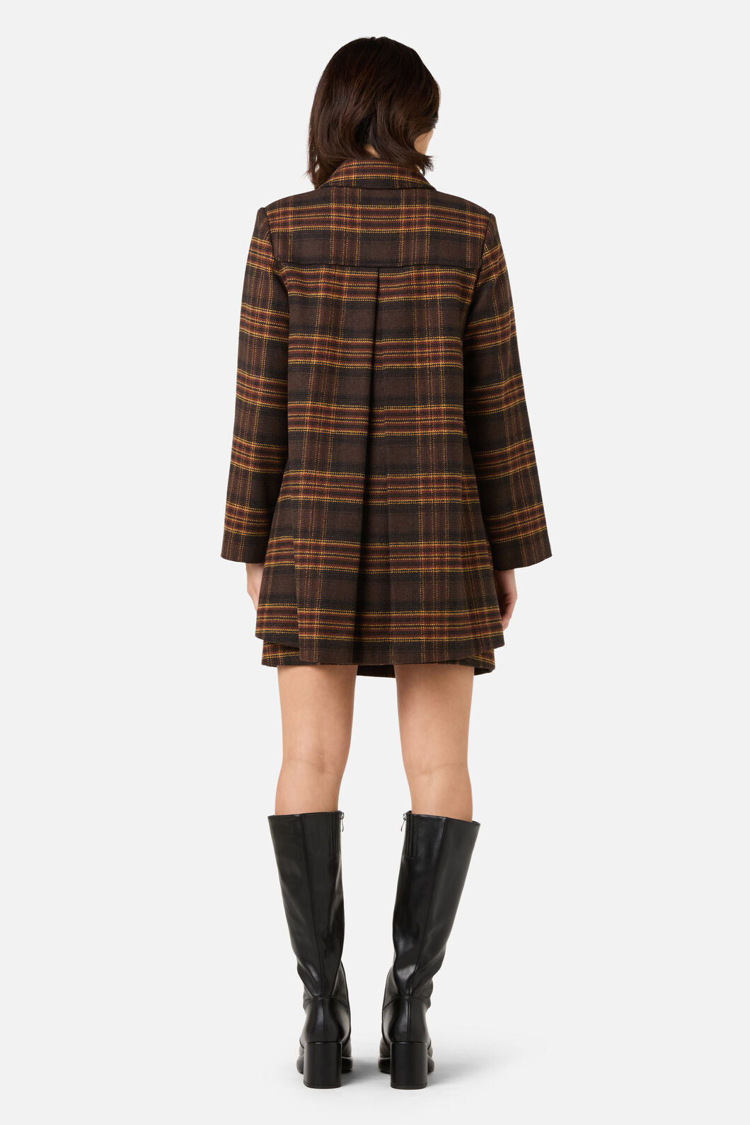 Princess Highway - Wilma Check Coat - chocolate