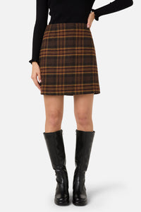 Princess Highway - Wilma Check Mini Skirt - chocolate