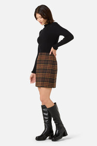 Princess Highway - Wilma Check Mini Skirt - chocolate