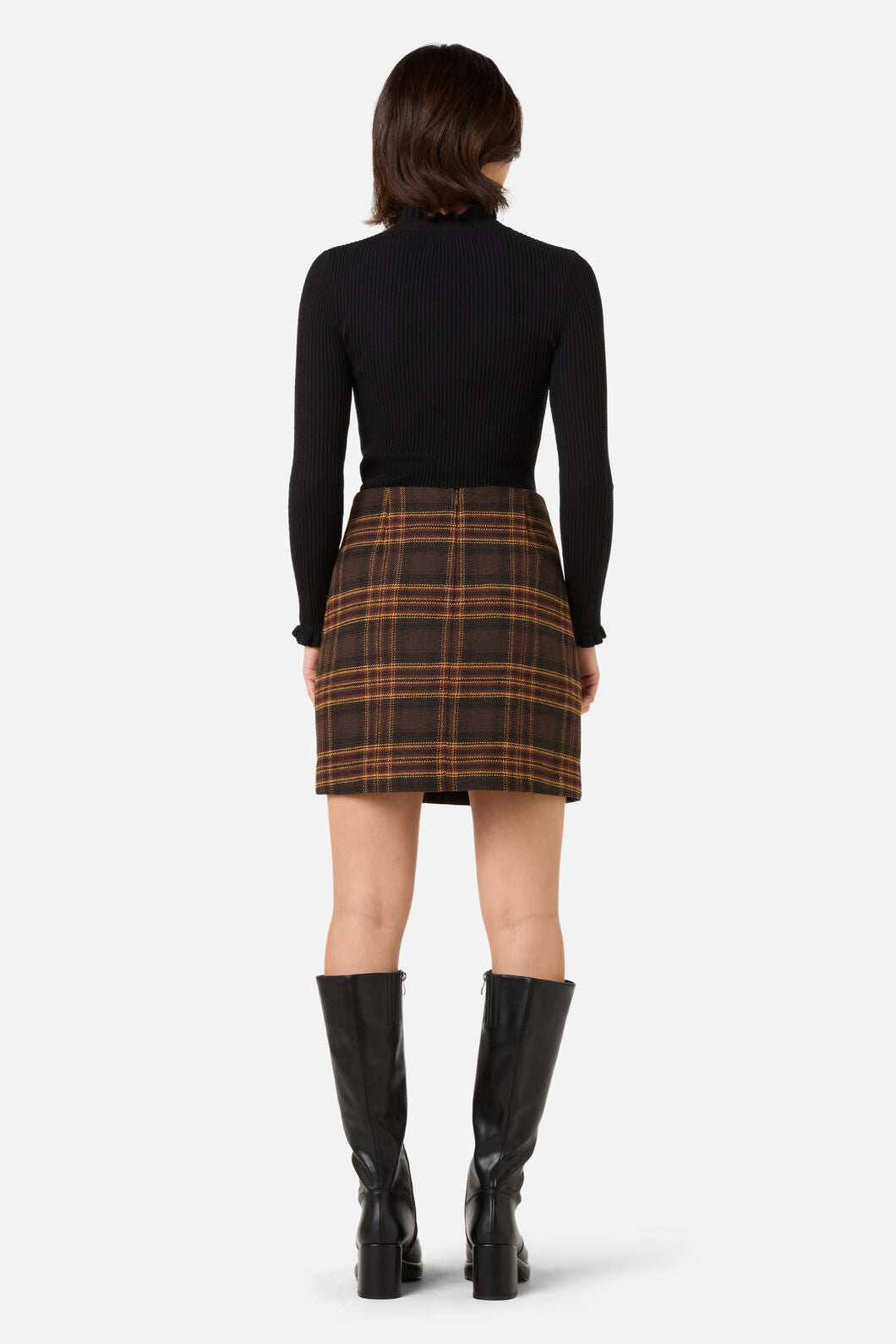 Princess Highway - Wilma Check Mini Skirt - chocolate