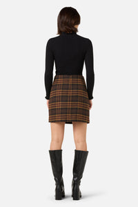 Princess Highway - Wilma Check Mini Skirt - chocolate