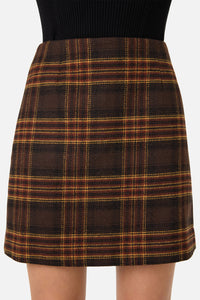 Princess Highway - Wilma Check Mini Skirt - chocolate