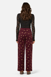 Princess Highway - Iris Embroidered Cord Jean - plum