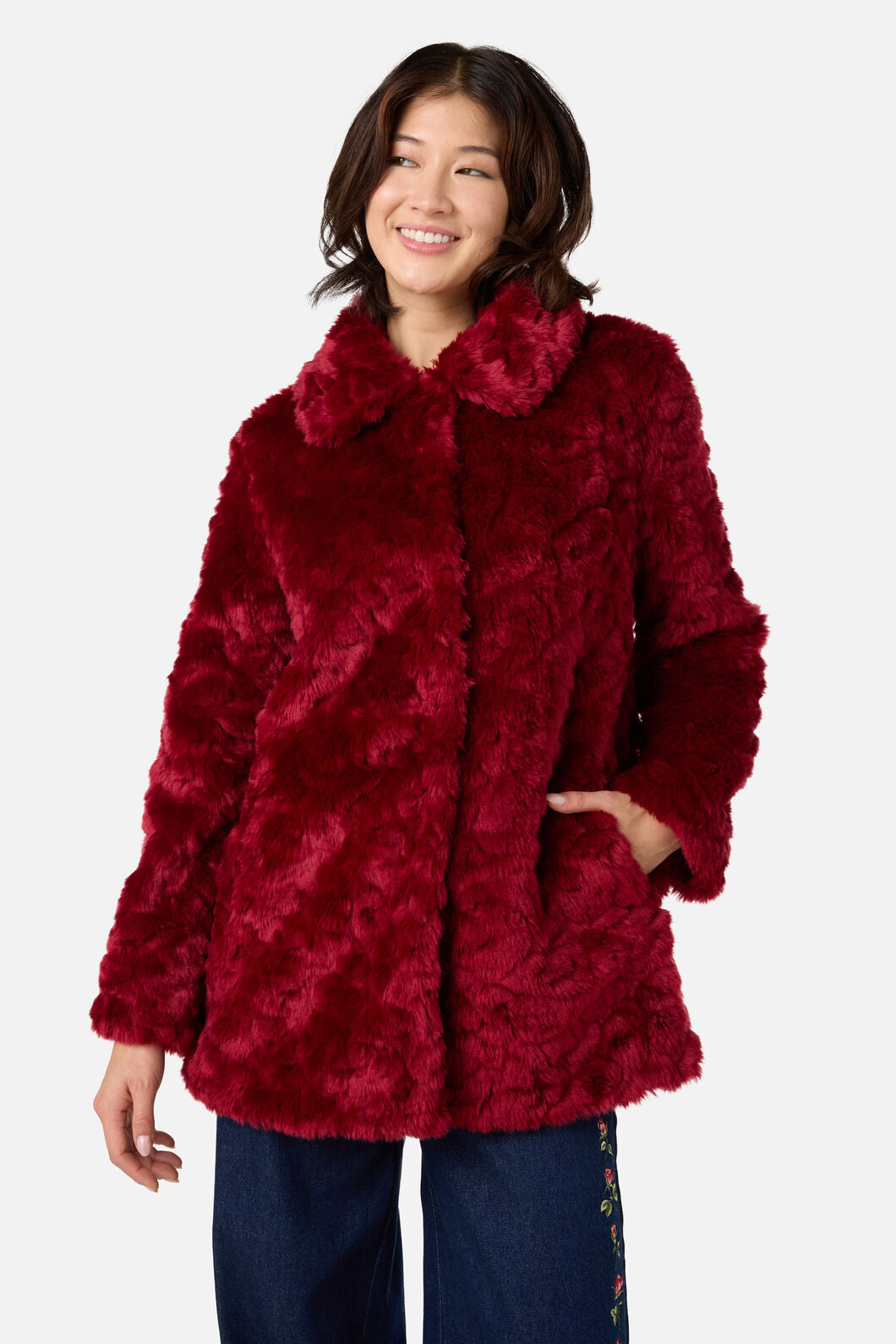 Princess Highway - Belinda Fur Coat - red