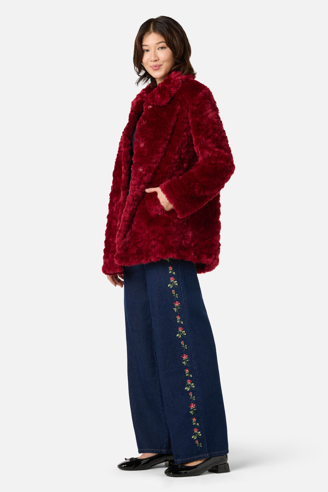 Princess Highway - Belinda Fur Coat - red