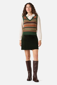 Princess Highway - Fairisle Knit Vest - green