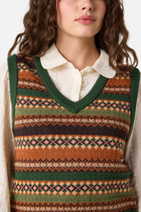 Princess Highway - Fairisle Knit Vest - green