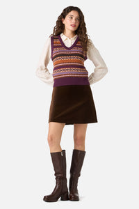 Princess Highway - Fairisle Knit Vest - grape
