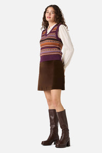 Princess Highway - Fairisle Knit Vest - grape