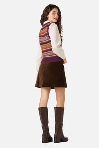 Princess Highway - Fairisle Knit Vest - grape