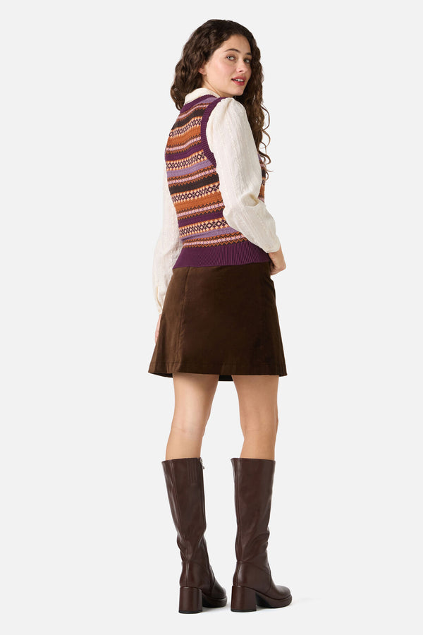 Princess Highway - Fairisle Knit Vest - grape