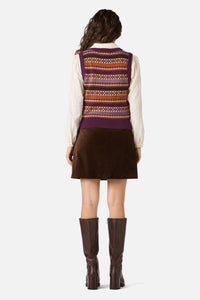 Princess Highway - Fairisle Knit Vest - grape