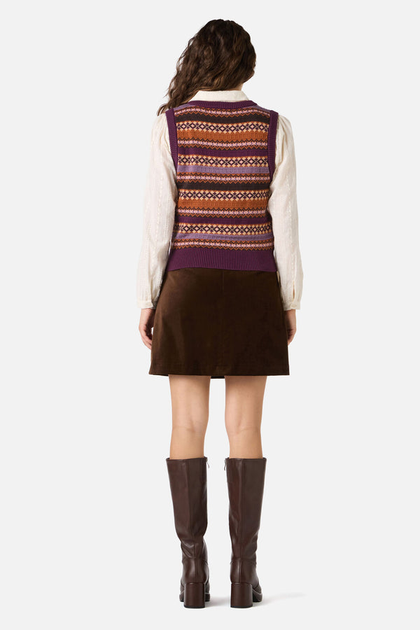 Princess Highway - Fairisle Knit Vest - grape