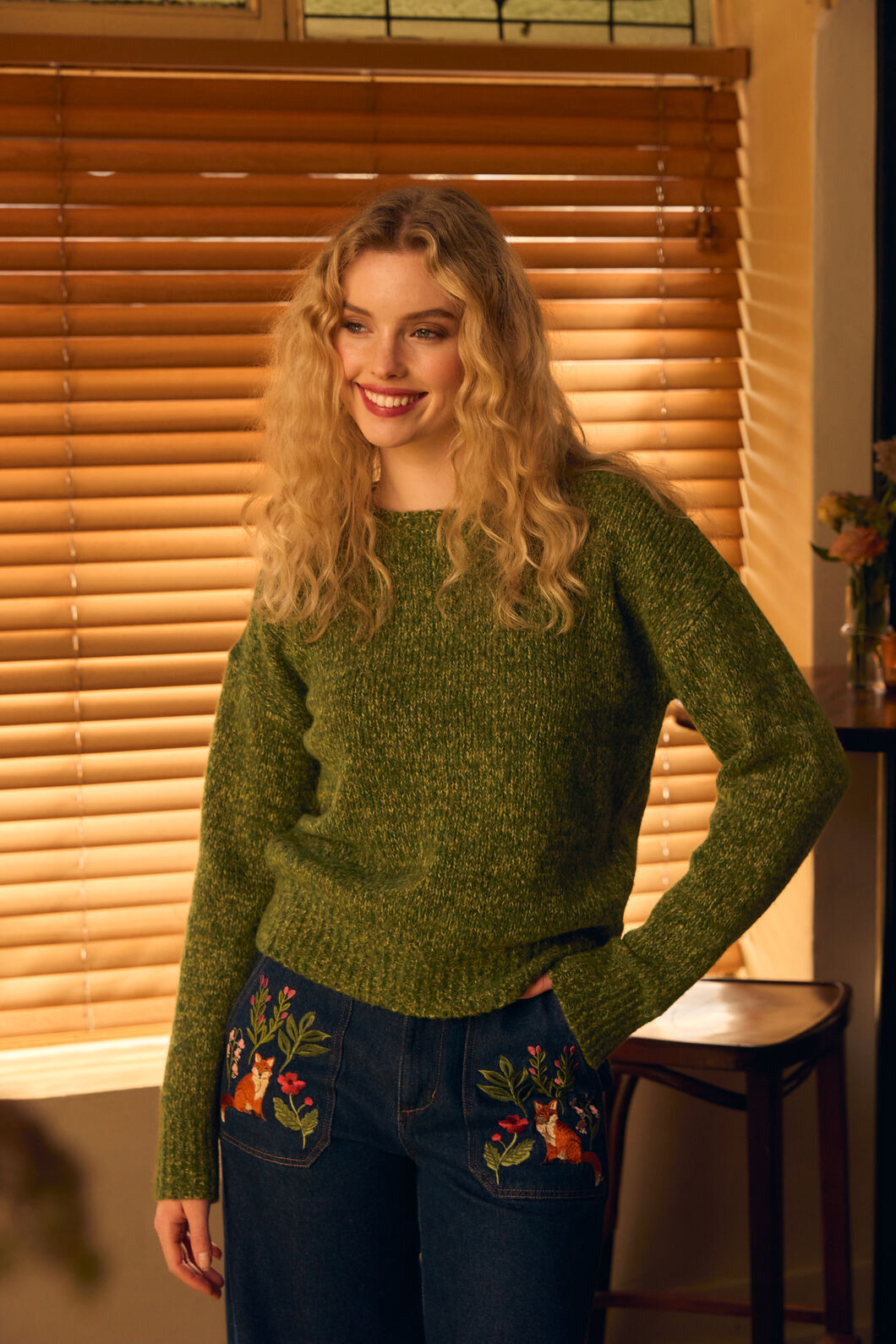 Princess Highway - Cute Cozy Wool Blend Jumper - olive