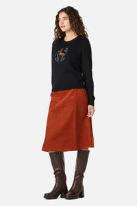 Princess Highway - Fox Embroidered Jumper - black