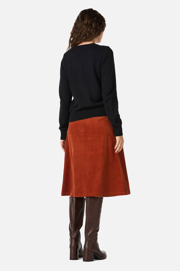 Princess Highway - Fox Embroidered Jumper - black