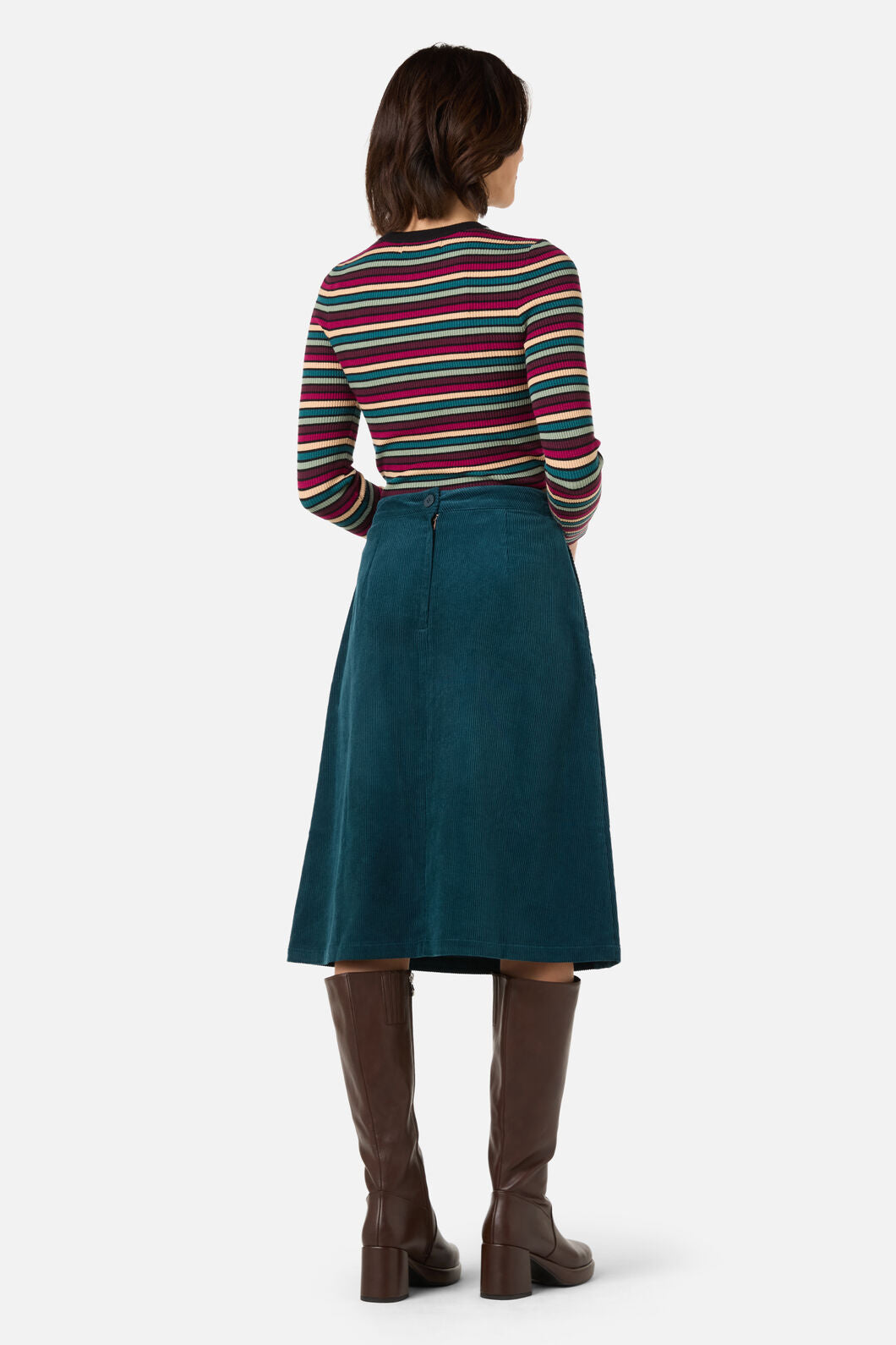 Princess Highway - Jamie Cord Midi Skirt - teal