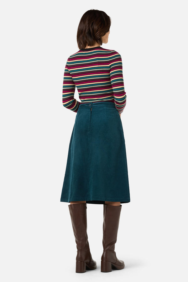 Princess Highway - Jamie Cord Midi Skirt - teal