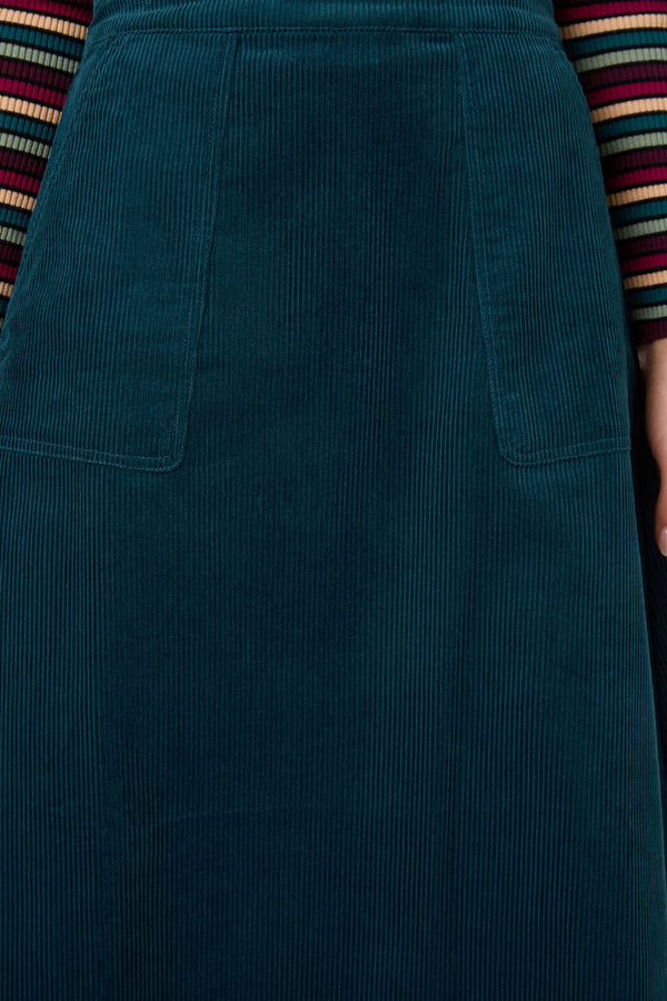 Princess Highway - Jamie Cord Midi Skirt - teal