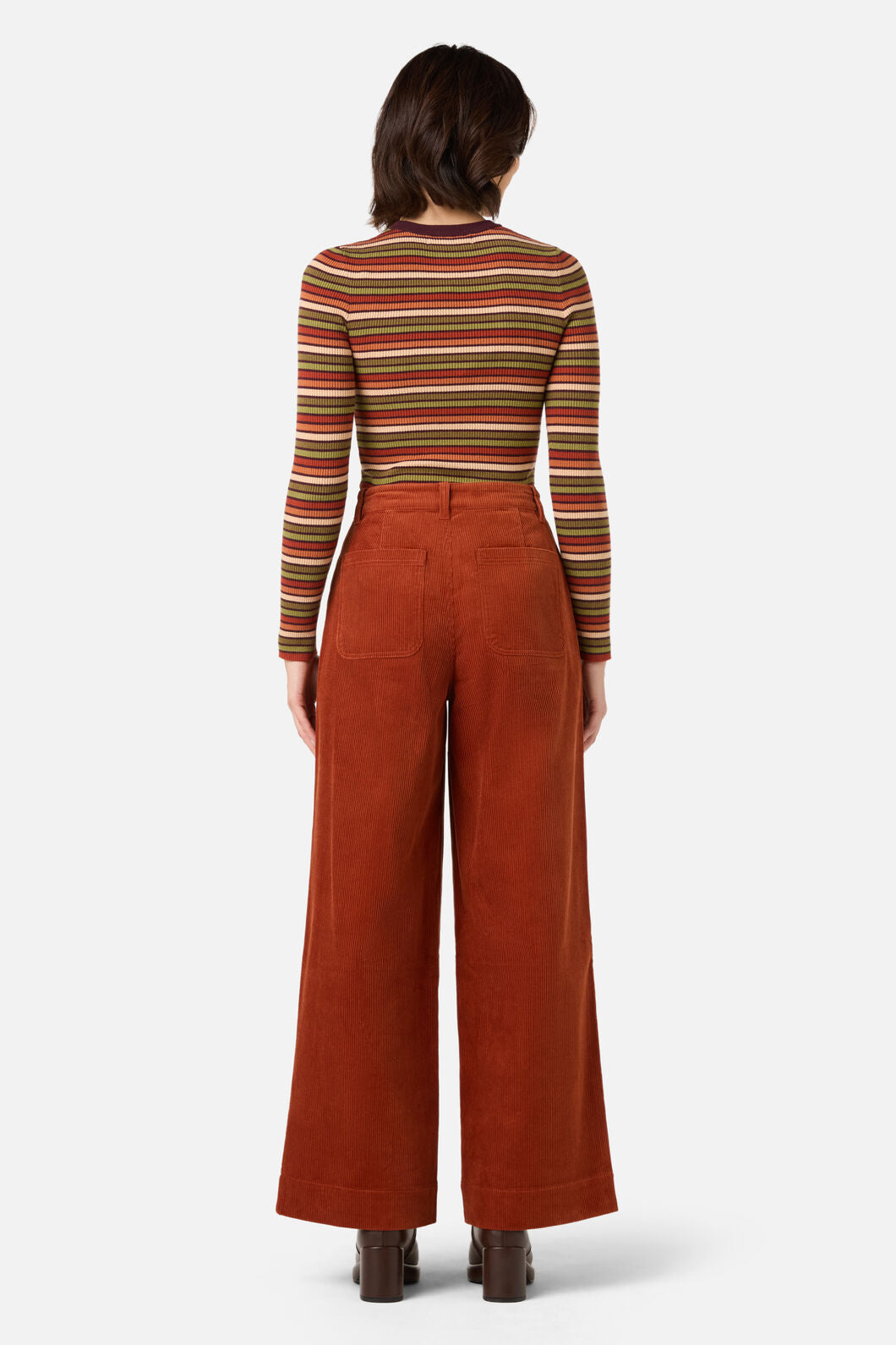 Princess Highway - Jamie Cord Wide Leg Jean - rust
