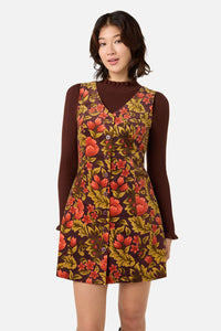 Princess Highway - Azura Velvet Pinafore Dress - rust