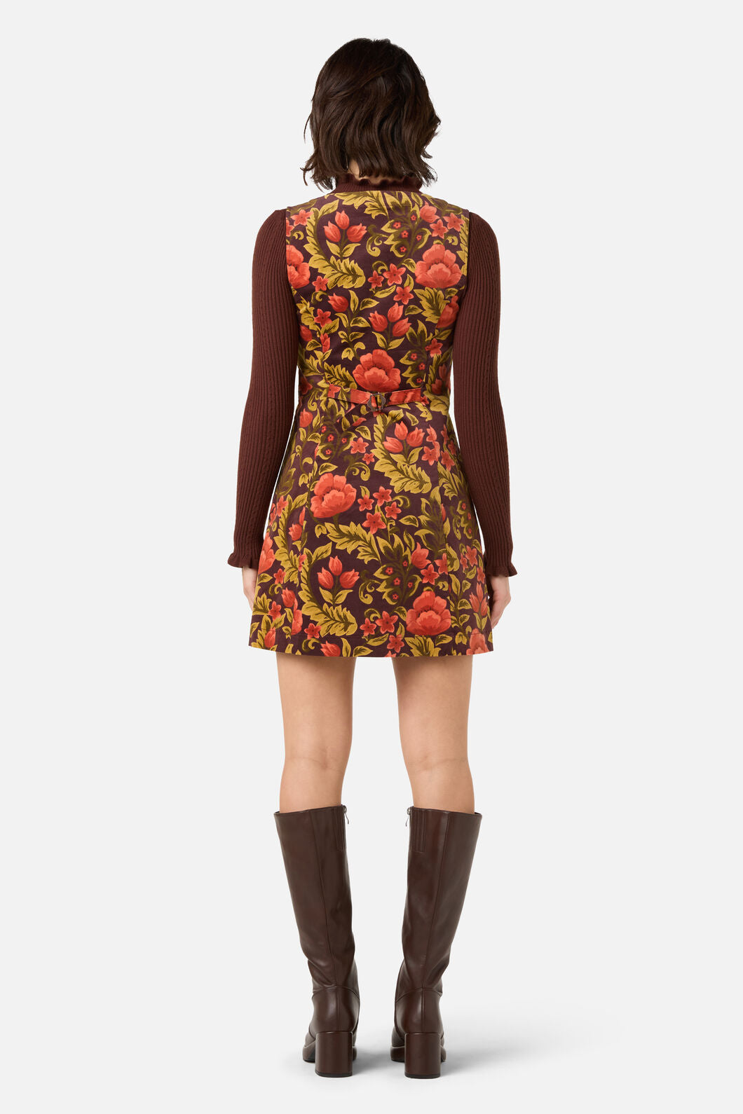 Princess Highway - Azura Velvet Pinafore Dress - rust