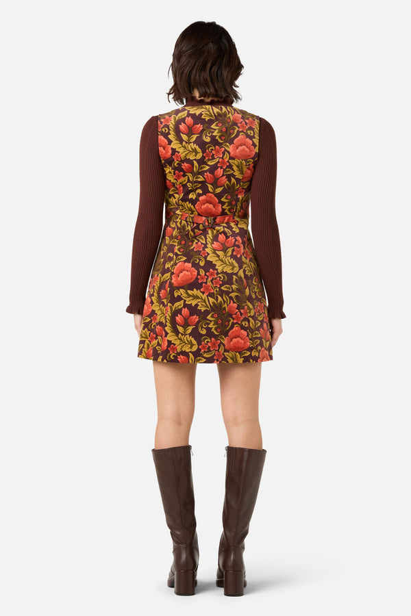 Princess Highway - Azura Velvet Pinafore Dress - rust