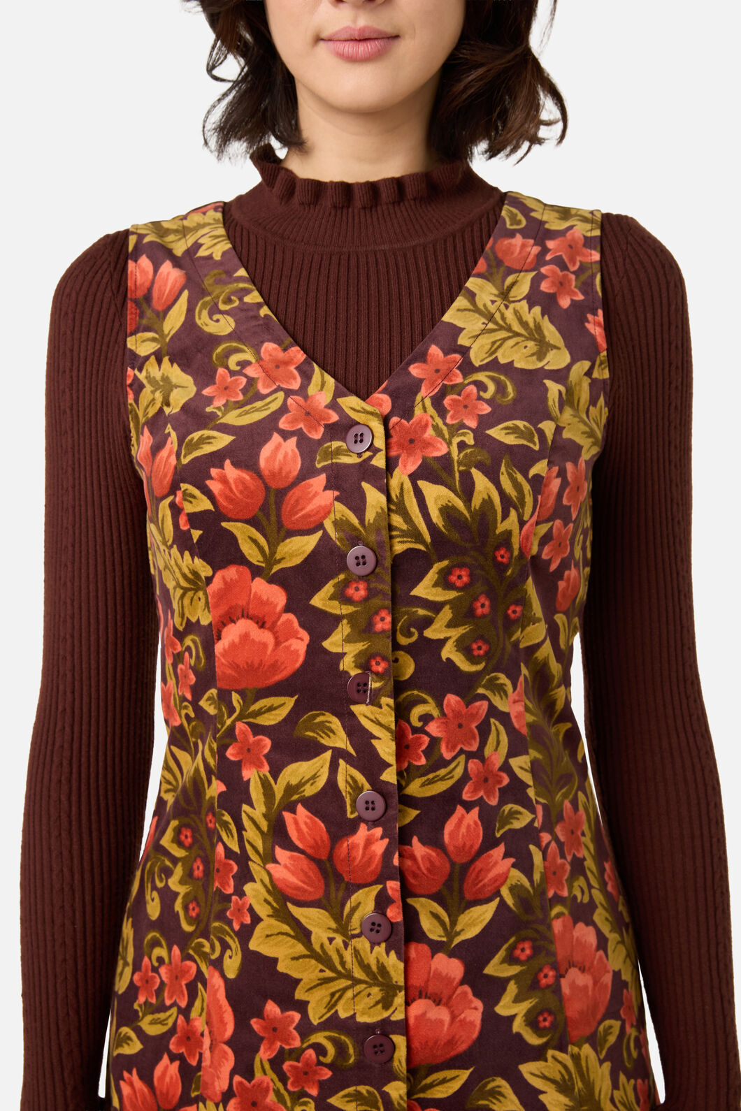 Princess Highway - Azura Velvet Pinafore Dress - rust