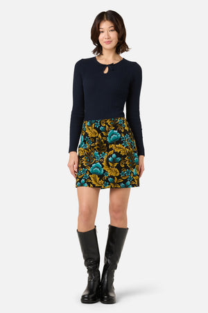 Princess Highway - Azura Velvet Mini Skirt - blue
