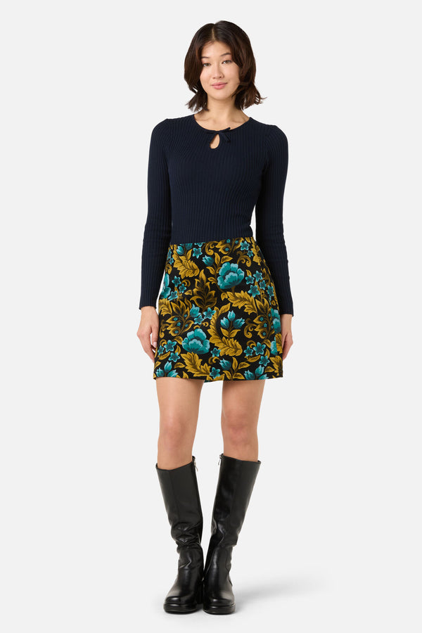Princess Highway - Azura Velvet Mini Skirt - blue