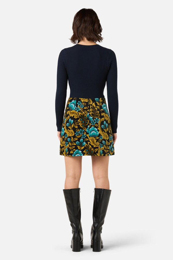 Princess Highway - Azura Velvet Mini Skirt - blue