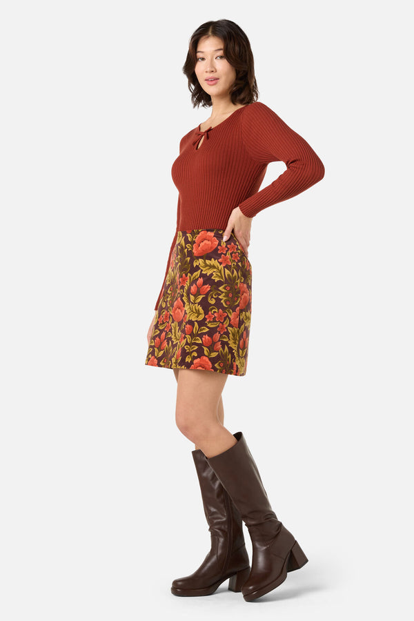Princess Highway - Azura Velvet Mini Skirt - rust