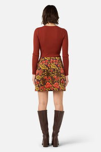 Princess Highway - Azura Velvet Mini Skirt - rust