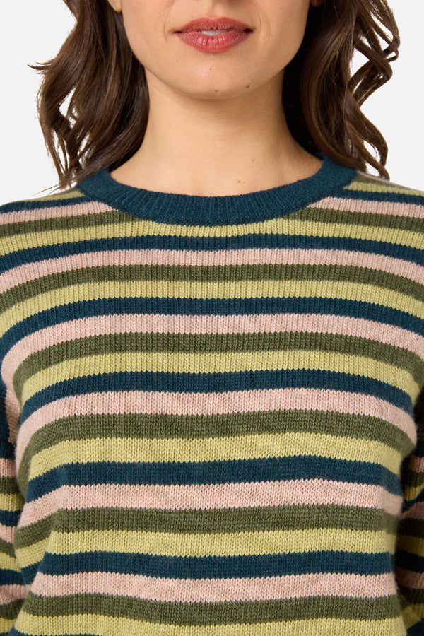 Princess Highway - Rory Wool Blend Stripe Jumper - green-multi
