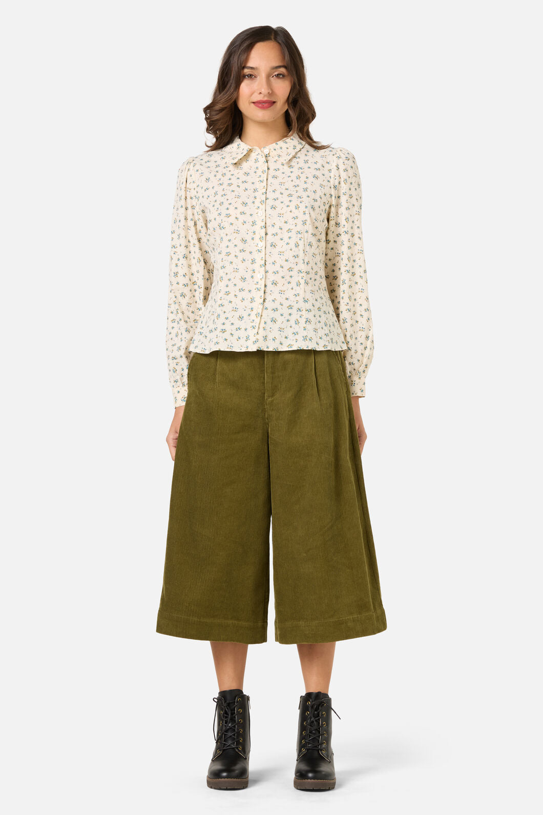 Princess Highway - Lani Ditsy Long Sleeve Blouse - blue