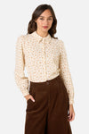Princess Highway - Lani Ditsy Long Sleeve Blouse - coral