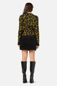 Princess Highway - Donna Flower Knit Jumper - olive
